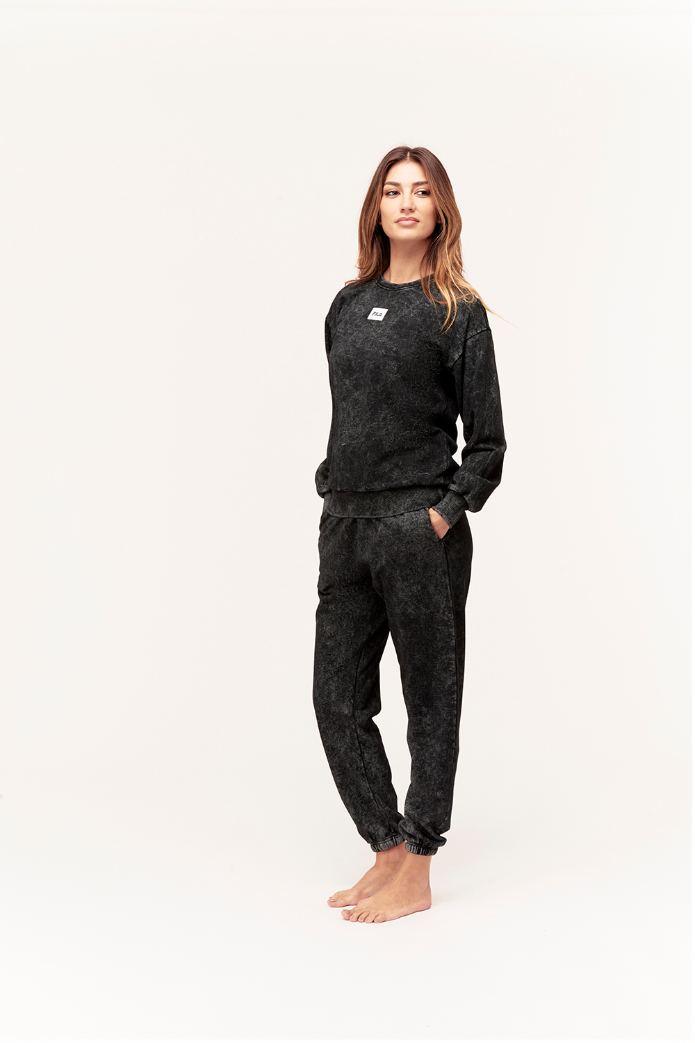 WOMAN LONG PYJAMAS IN BRUSHED FLEECE