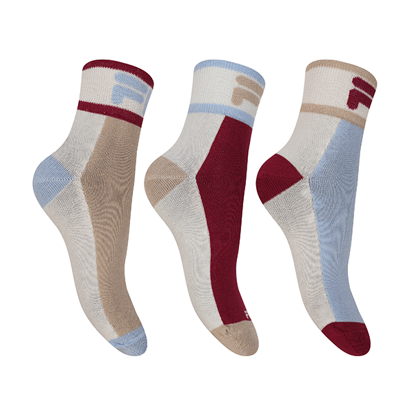 WOMAN QUARTER LIFESTYLE PLAIN SOCKS 3 PAIRS PACK