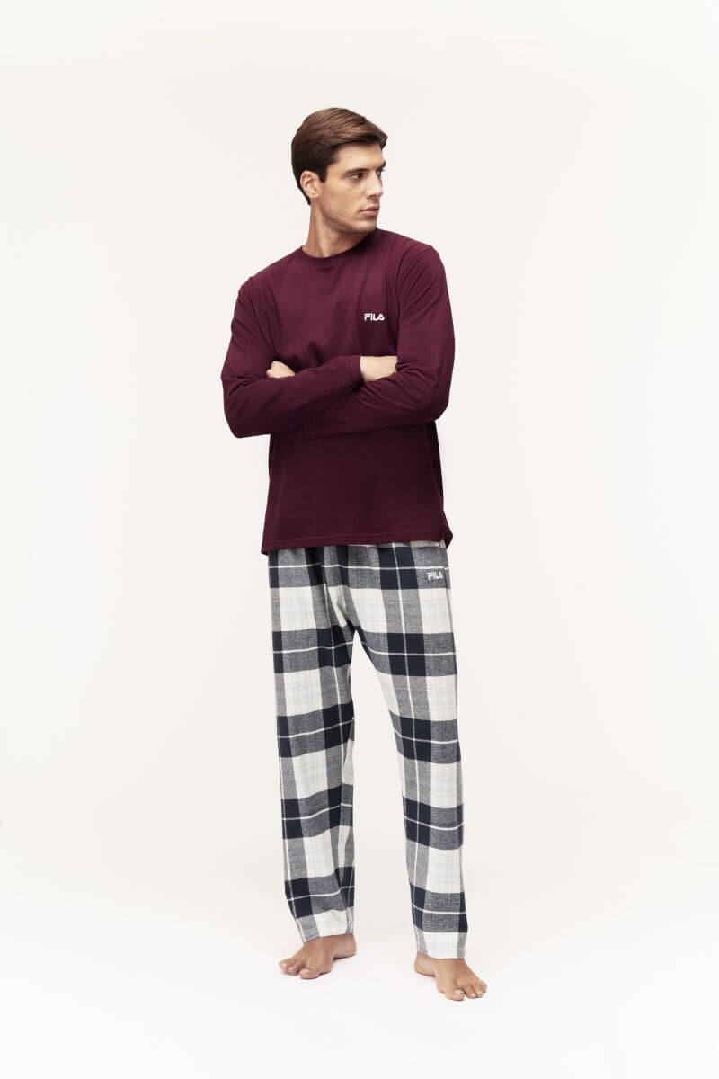 MAN JERSEY TOP FLANNEL PANT LONG PYJAMAS